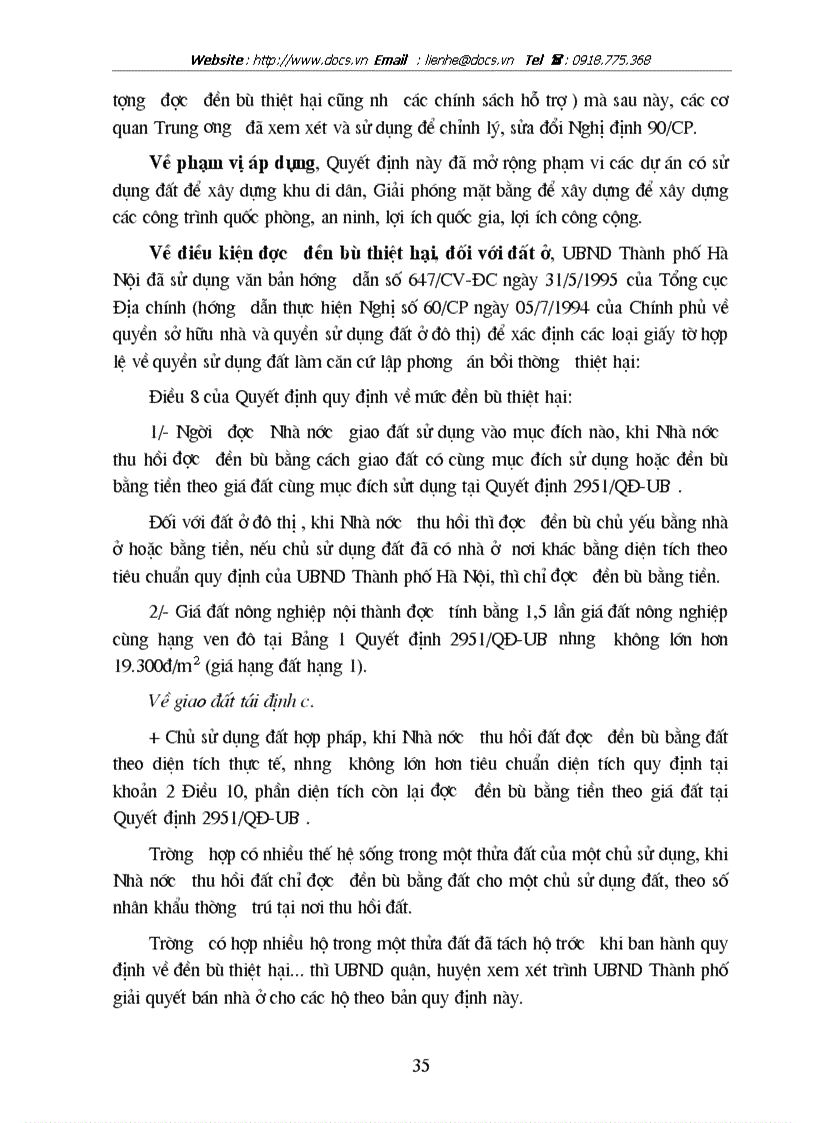 image for page Hoàn thiện chính sách và phương thức đền bù giải phóng mặt bằng trên địa bàn Thành phố Hà Nội