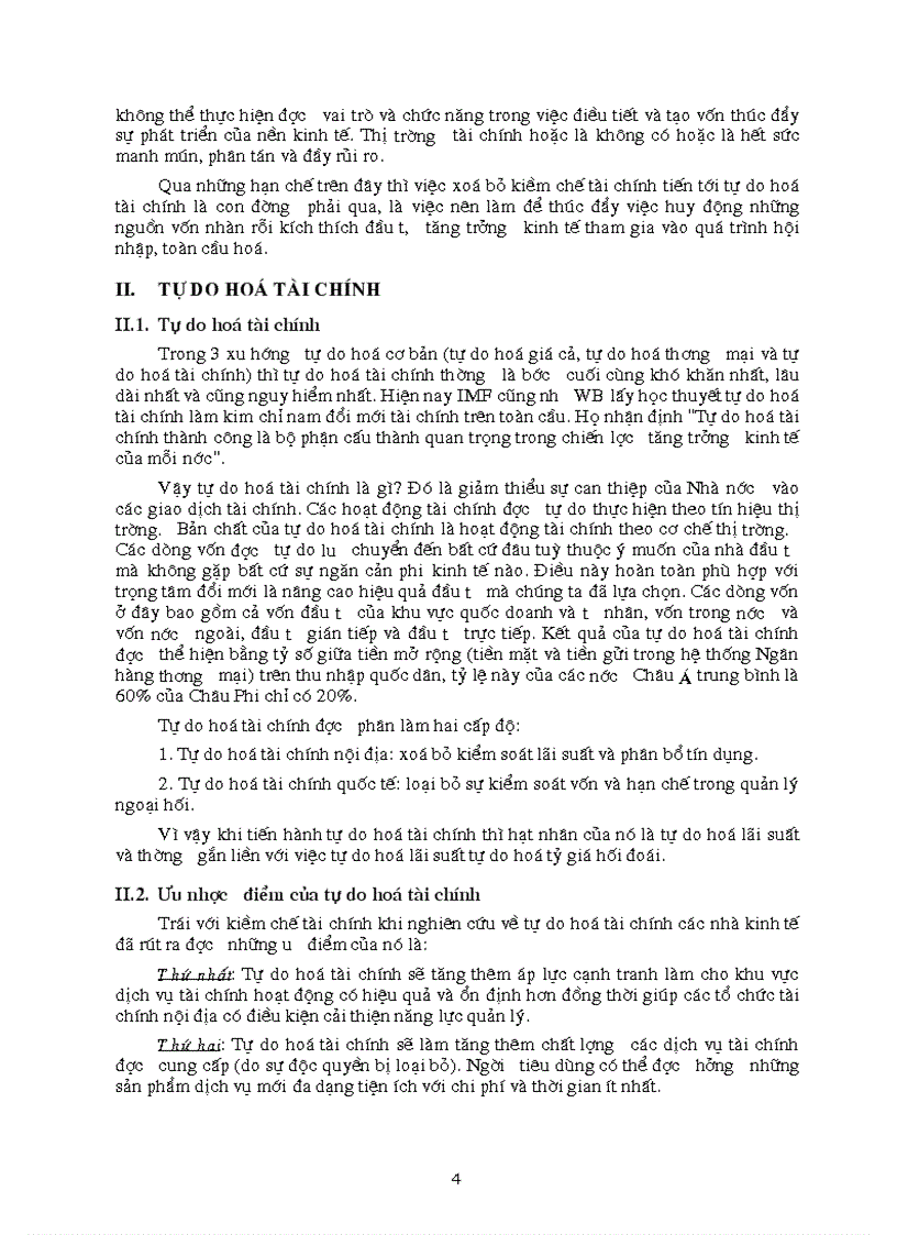 Kiềm chế tài chính tự do hóa tài chính tự do hóa tài chính ở các nước và bài học với việt nam
