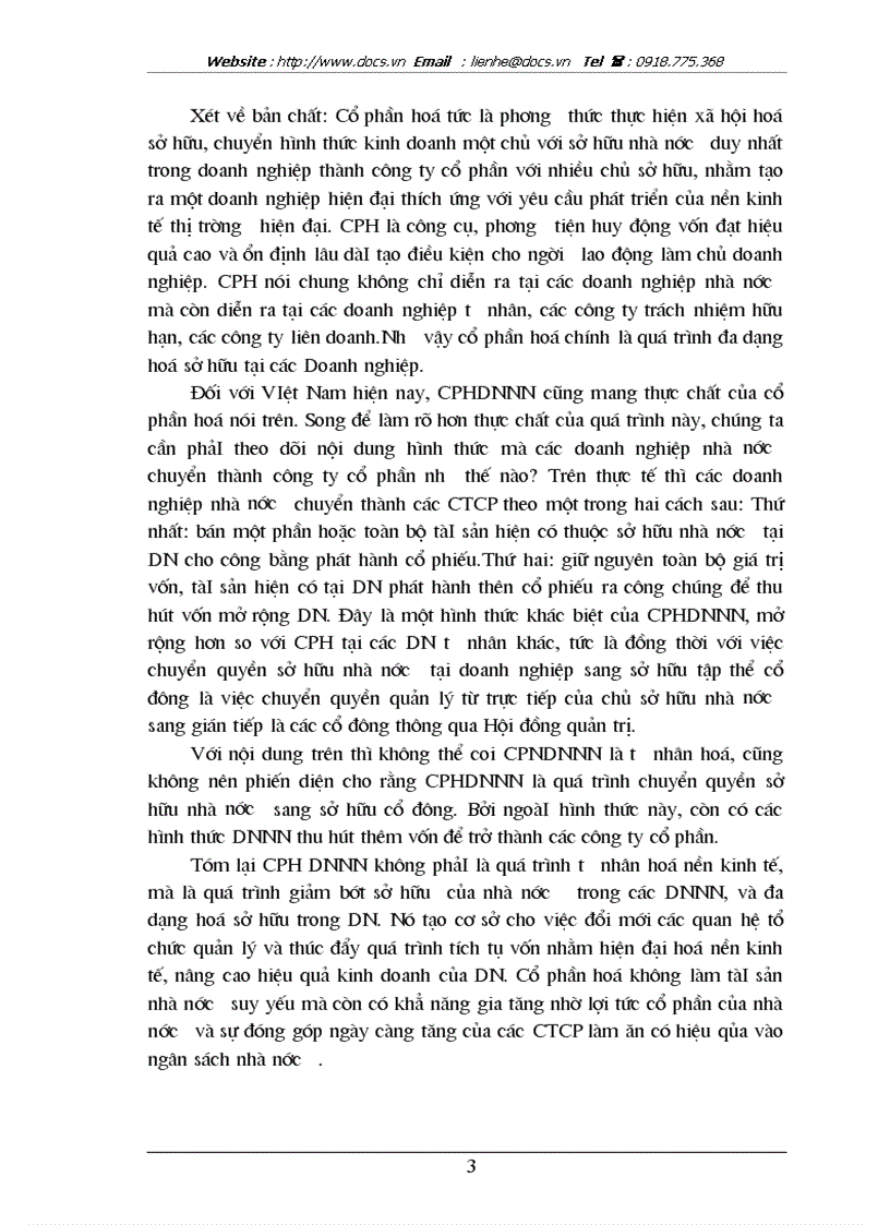 Cổ phần hoá doanh nghiệp nhà nước Giải pháp quan trọng cơ bản trong việc đổi mới và tổ chức lại các Doanh nghiệp Nhà nước hiện nay