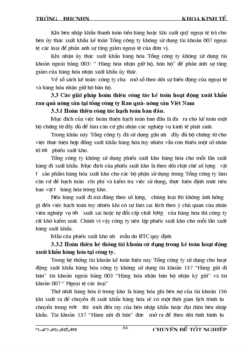 image for page Hoàn thiện kế toán xuất khẩu rau quả nông sản tại Tổng công ty Rau quả nông sản Việt Nam