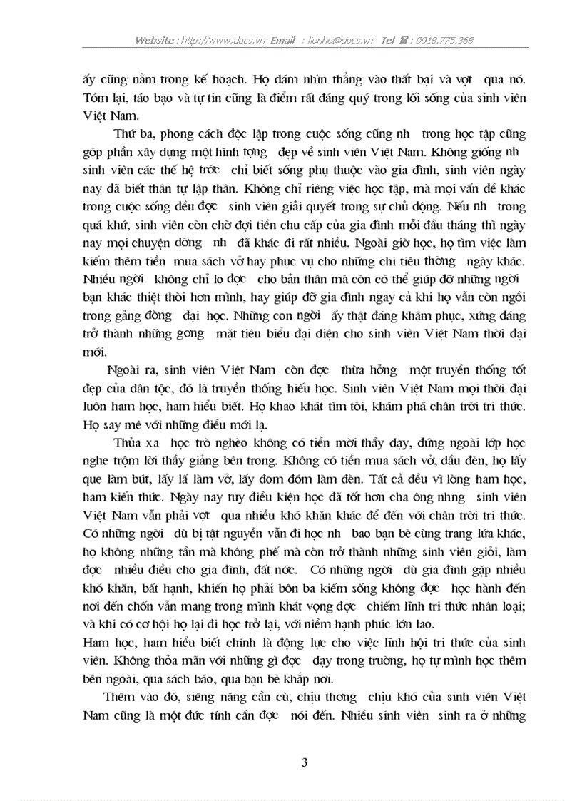 image for page Lối sống của sinh viên việt Nam ngày nay Thực trạng và kiến nghị