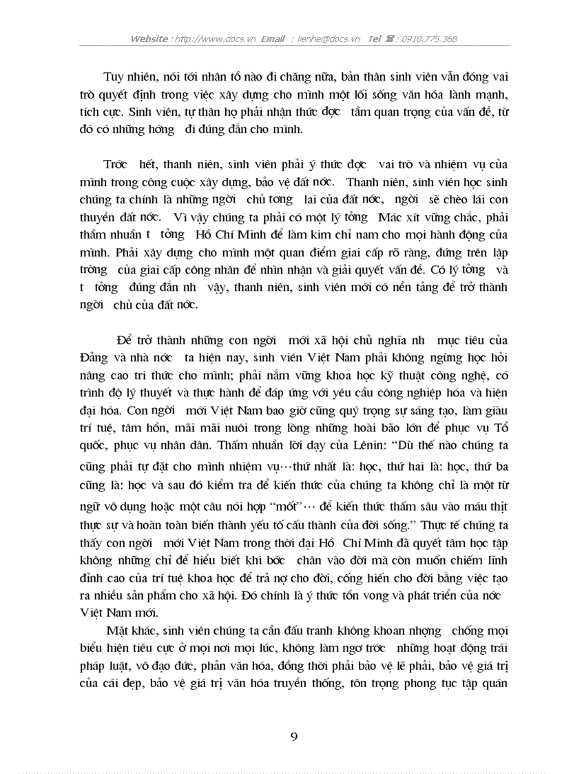 image for page Lối sống của sinh viên việt Nam ngày nay Thực trạng và kiến nghị