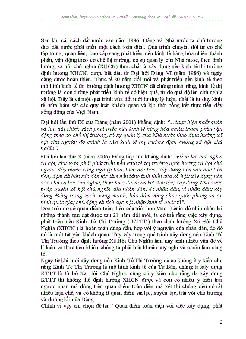 image for page Quan điểm toàn diện với việc xây dựng phát triển KTTT theo định hướng XHCN