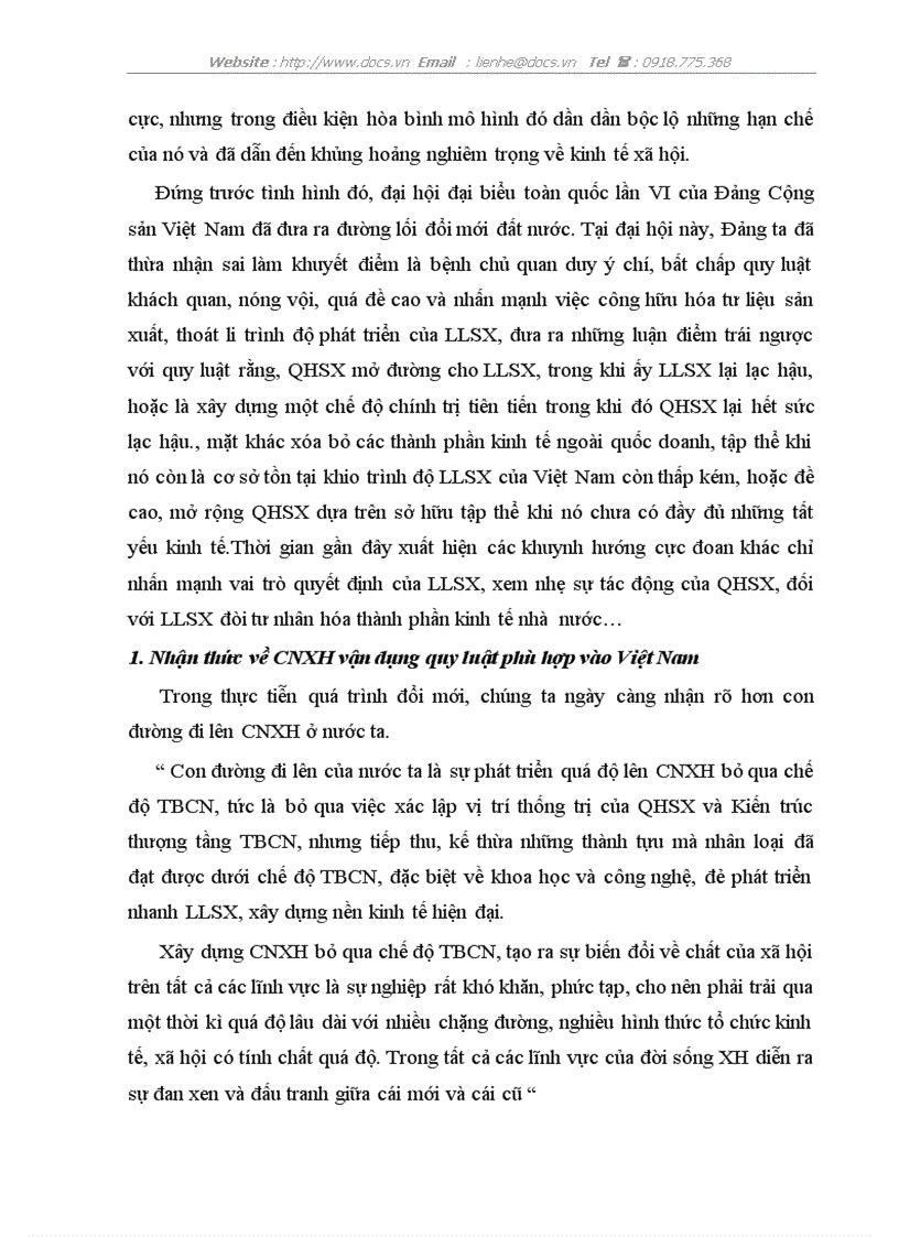 image for page Mối quan hệ biện chứng giữa QHSX LLSX sự vận dụng quy luật phù hợp của QHSX với trình độ phát triển của LLSX vào VN