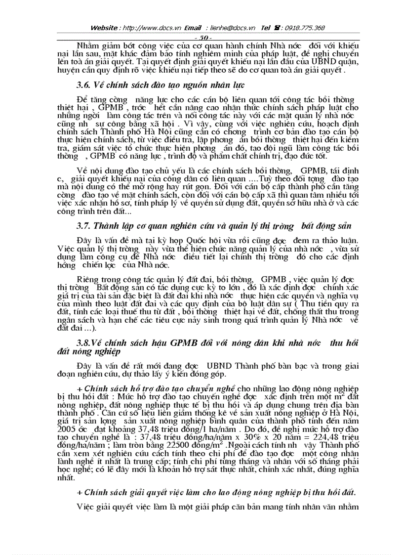 image for page Hoàn thiện chính sách bồi thường thiệt hại khi Nhà nước thu hồi đất trên địa bàn Thành phố Hà Nội