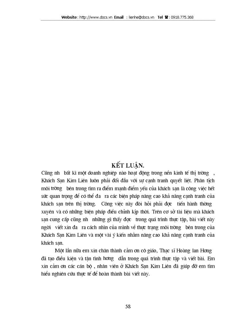 image for page Vận dụng mô hình chuỗi giá trị để phân tích khả năng cạnh tranh của khách sạn Kim Liên