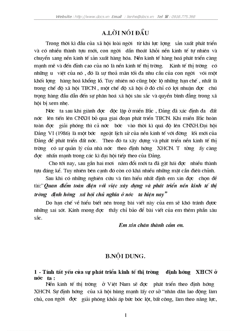 image for page Quan điểm toàn diện với việc xây dựng phát triển nền KTTT định hướng XHCN ở nước ta hiện nay