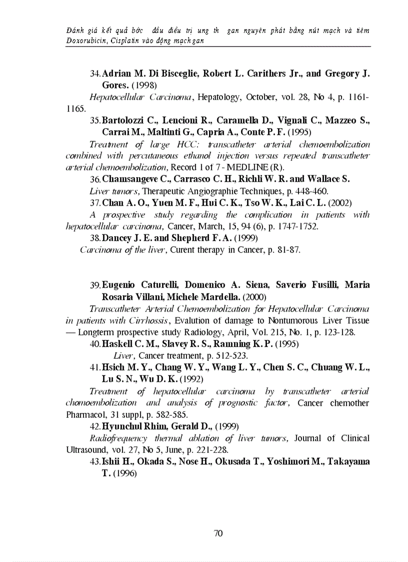 image for page Đánh giá kết quả bước đầu điều trị ung thư gan nguyên phát bằng nút mạch tiêm Doxorubicin Cisplatin vào động mạch gan