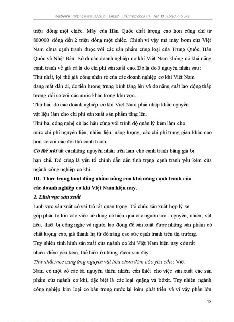 image for page Một số giải pháp nhằm nâng cao khả năng cạnh tranh của ngành cơ khí Việt Nam