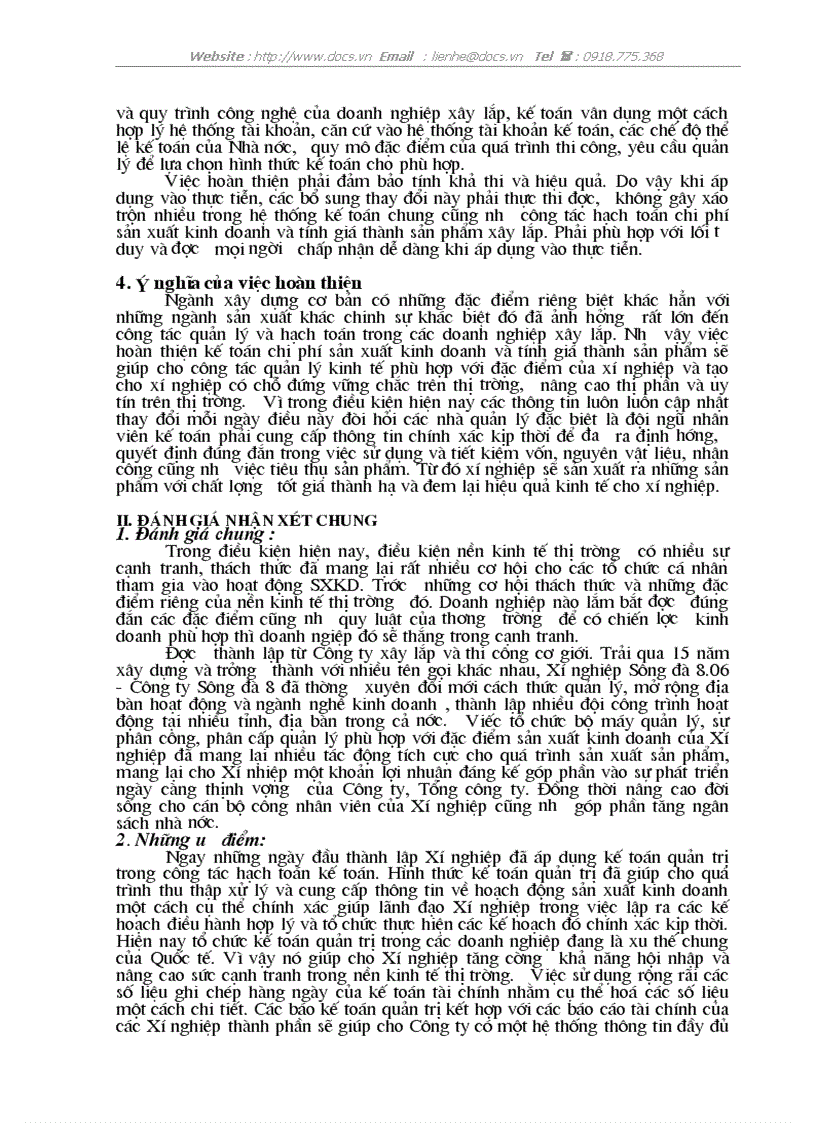 image for page Hoàn thiện kế toán chi phí sản xuất và tính gía thành sản phẩm xây lắp trong doanh nghiệp xây lắp ở xí nghiệp Sông Đà 8 06