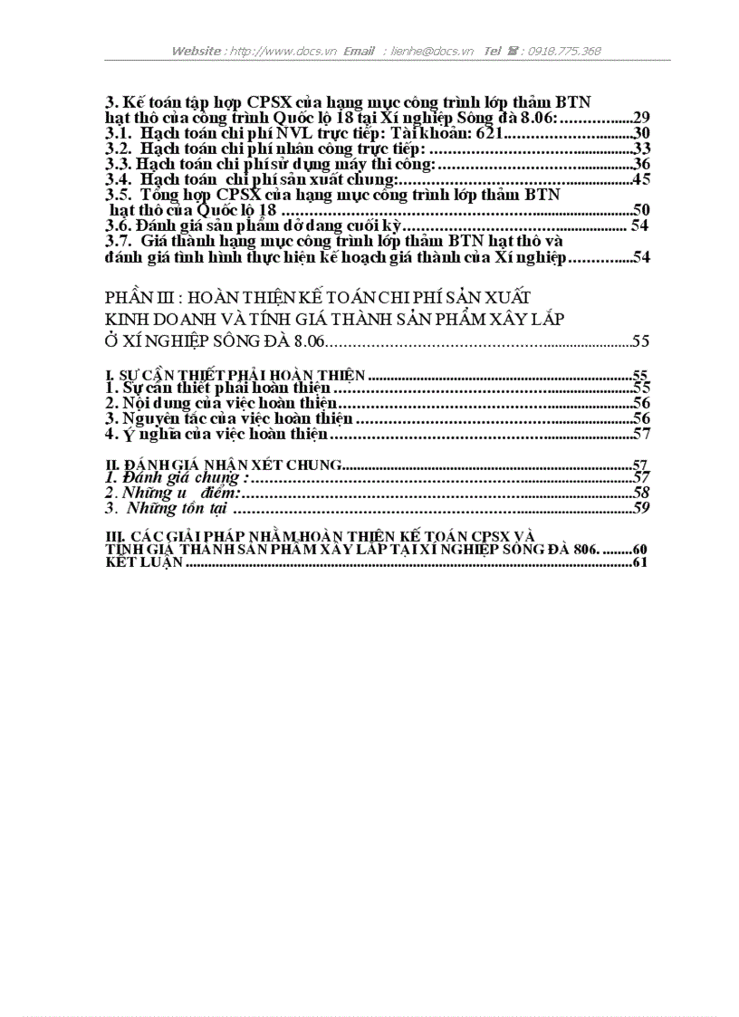 image for page Hoàn thiện kế toán chi phí sản xuất và tính gía thành sản phẩm xây lắp trong doanh nghiệp xây lắp ở xí nghiệp Sông Đà 8 06
