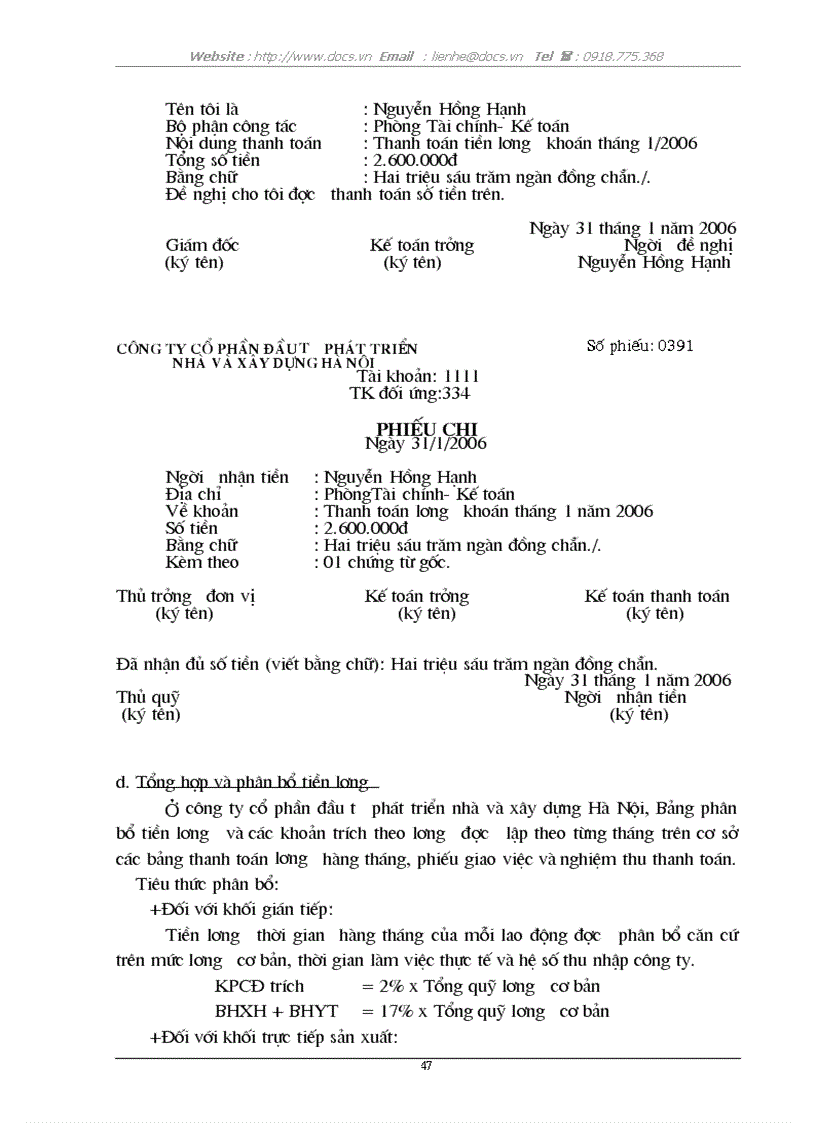 image for page Kế toán tiền lương và các khoản trích theo lương tại công ty cổ phần đầu tư xây dựng nhà và xây dựng Hà Nội