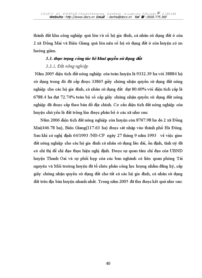 image for page Công tác đăng ký cấp giấy chứng nhận quyền sử dụng đất cho hộ gia đình cỏ nhõn sử dụng đất tại huyện Thanh Oai Tỉnh Hà Tây