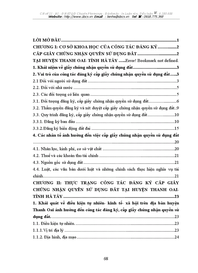 image for page Công tác đăng ký cấp giấy chứng nhận quyền sử dụng đất cho hộ gia đình cỏ nhõn sử dụng đất tại huyện Thanh Oai Tỉnh Hà Tây