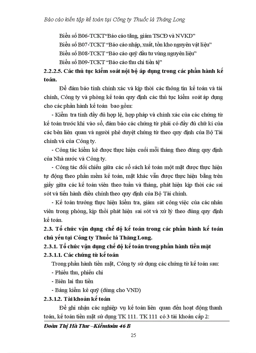 image for page Tổ chức bộ máy kế toán phần hành kế toán tại C ty Thuốc lá Thăng Long