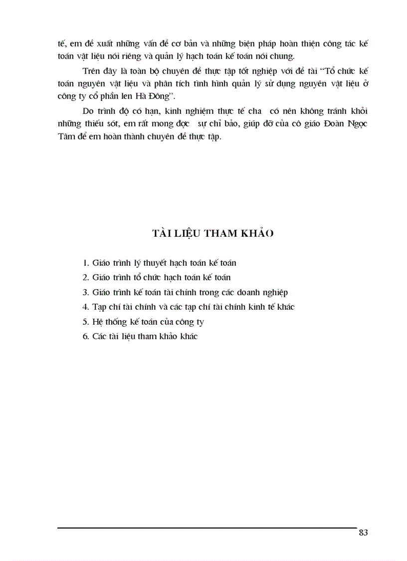 image for page Tổ chức kế toán nguyên vật liệu và phân tích tình hình quản lý sử dụng nguyên vật liệu tại Công ty Cổ phần len Hà Đông