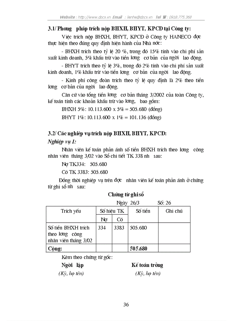 image for page Hoàn thiện kế toán tiền lương các khoản trích theo lương tại C ty HANECO