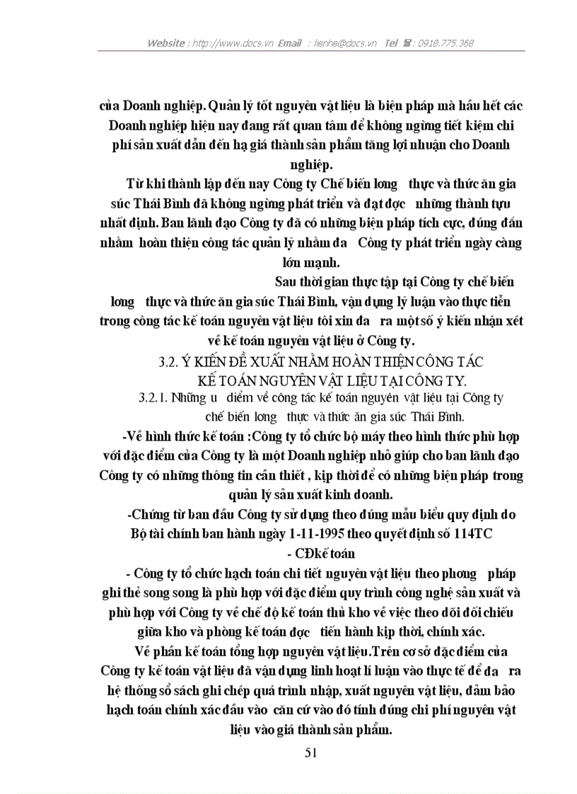 image for page Tổ chức công tác kế toán nguyên vật liệu ở Công Ty Chế Biến Lương Thực và Thức Ăn Gia Súc