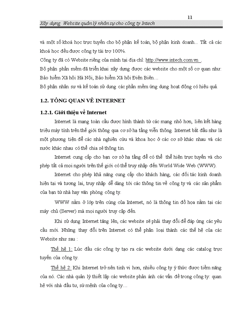 image for page Xây dựng Website quản lý nhân sự cho công ty INTECH