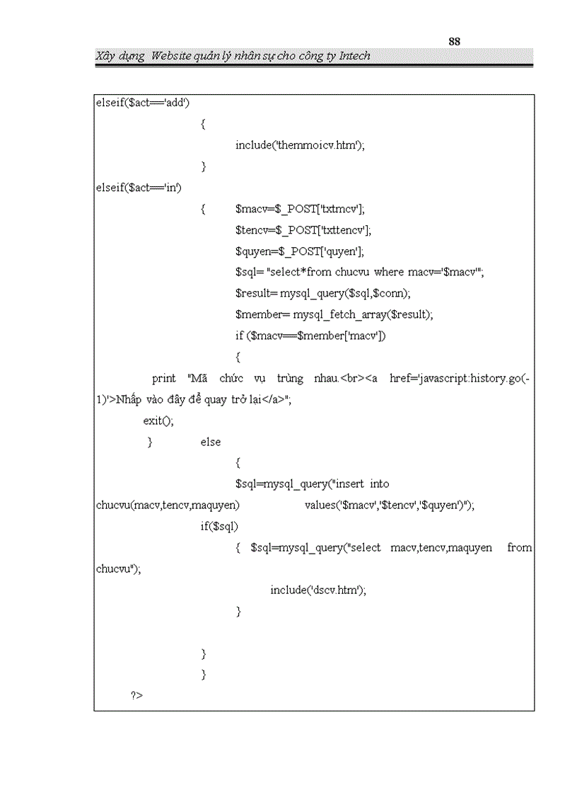 image for page Xây dựng Website quản lý nhân sự cho công ty INTECH