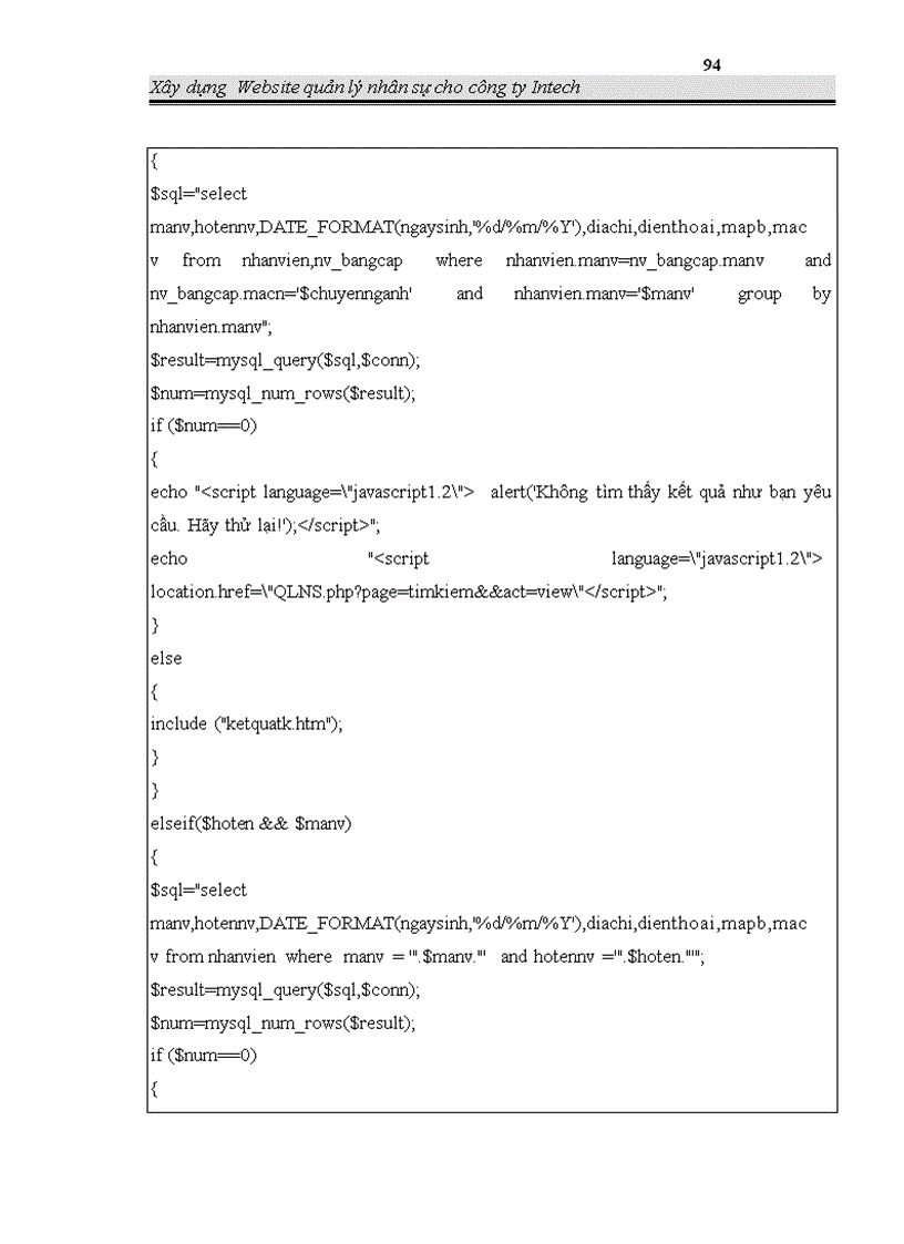 image for page Xây dựng Website quản lý nhân sự cho công ty INTECH