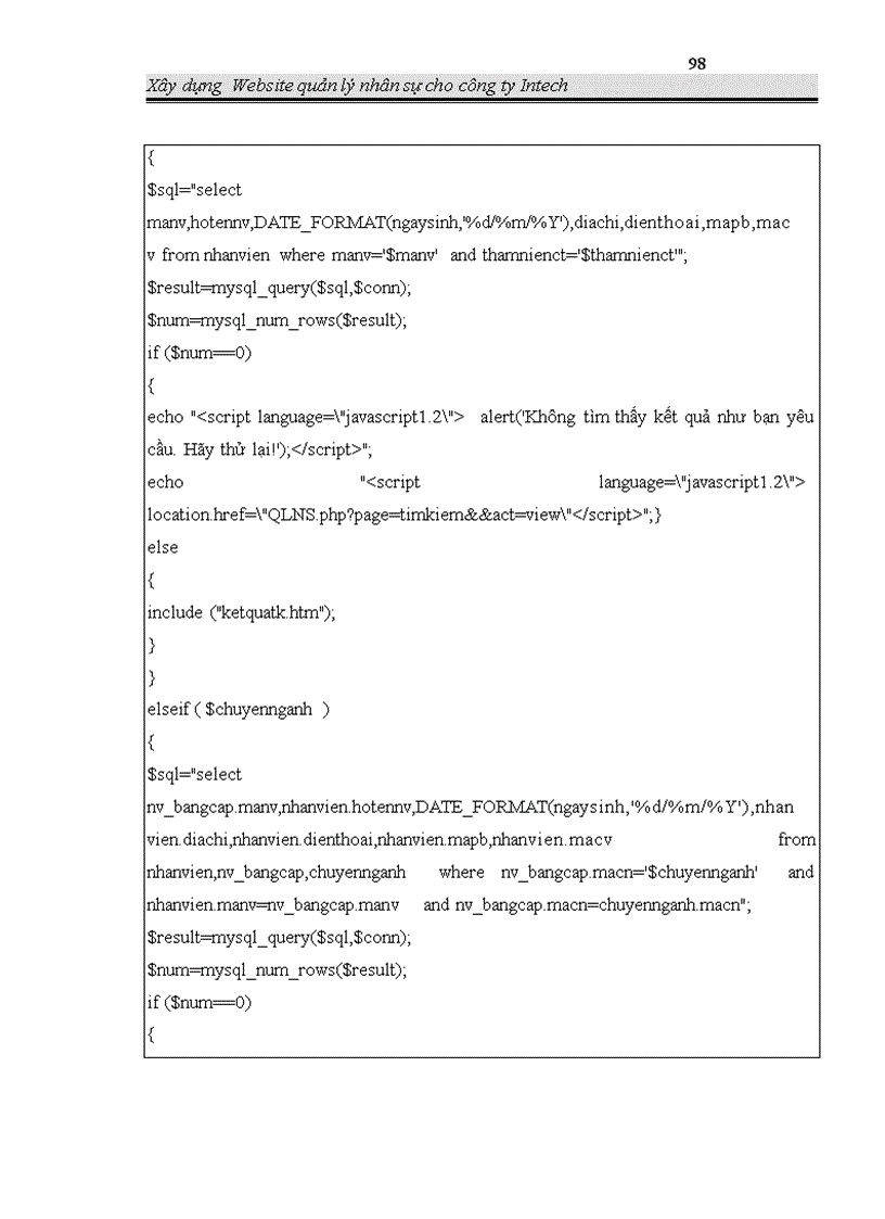 image for page Xây dựng Website quản lý nhân sự cho công ty INTECH