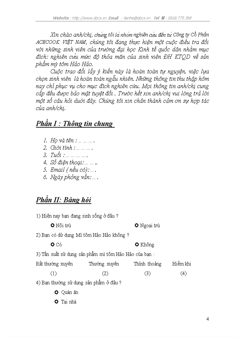 image for page Nghiên cứu mức độ thoả mãn của sinh viên đại học kinh tế quốc dân về mỳ tôm Hảo Hảo