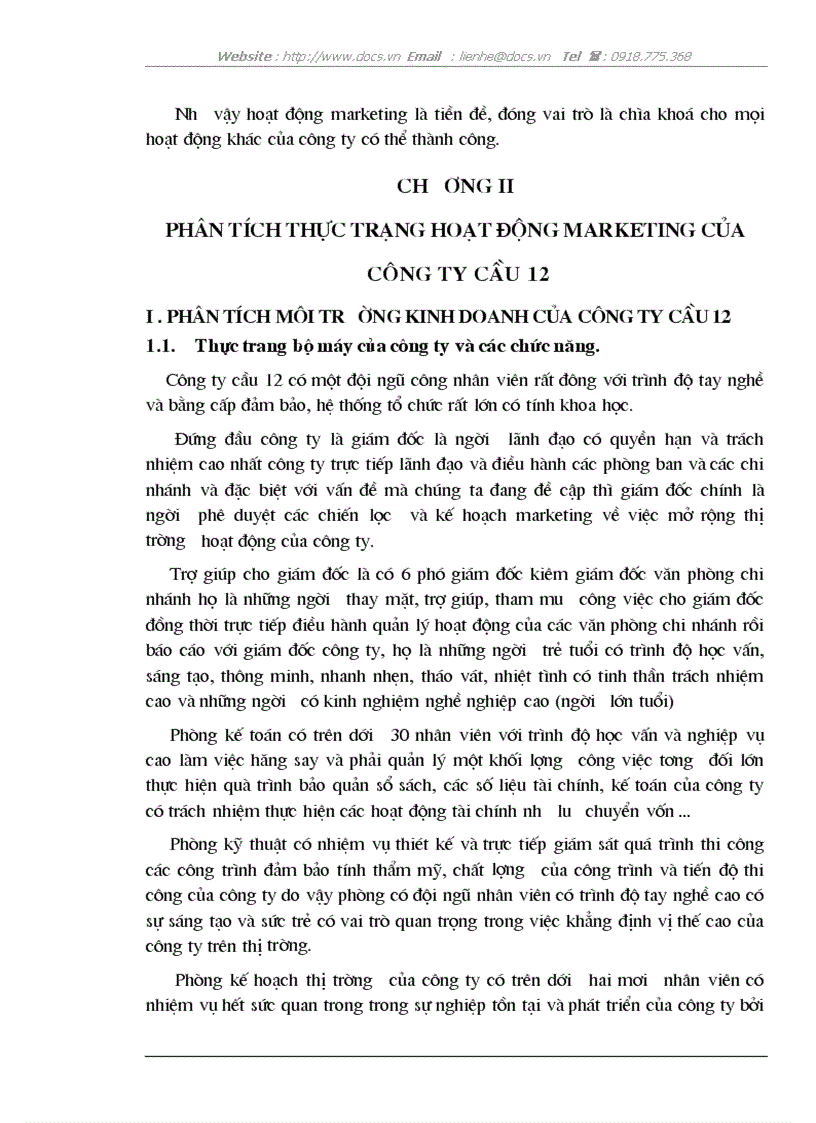 image for page Tầm quan trọng của hoạt động Marketing trong việc mở rộng thị trường và thực trạng hoạt động Marketing của Công ty Cầu 12