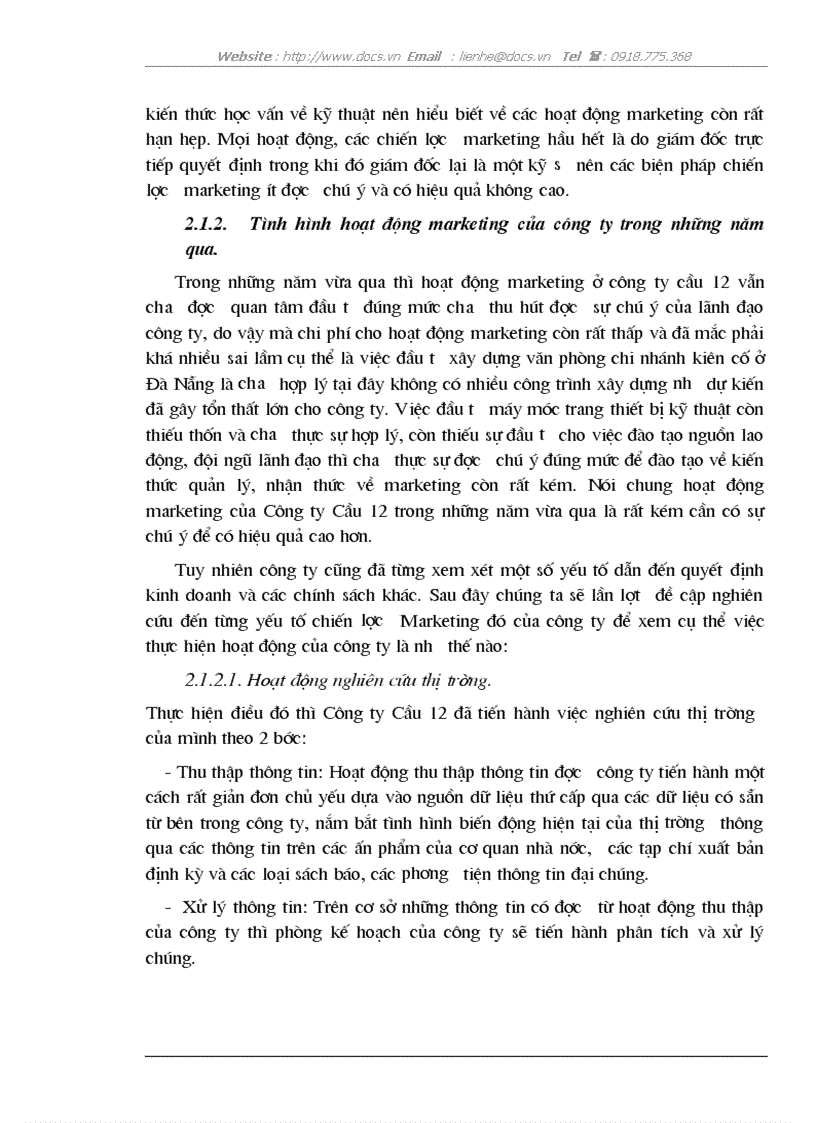image for page Tầm quan trọng của hoạt động Marketing trong việc mở rộng thị trường và thực trạng hoạt động Marketing của Công ty Cầu 12