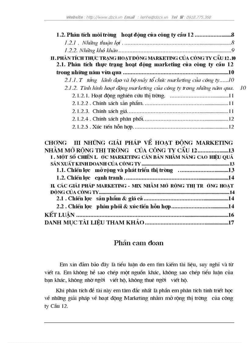 image for page Tầm quan trọng của hoạt động Marketing trong việc mở rộng thị trường và thực trạng hoạt động Marketing của Công ty Cầu 12