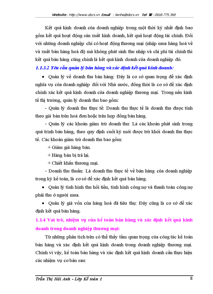 image for page Hoàn thiện kế toán bán hàng và xác định kết quả bán hàng tại Công ty cổ phần sản xuất và phát triển thương mại Tân Nam Việt