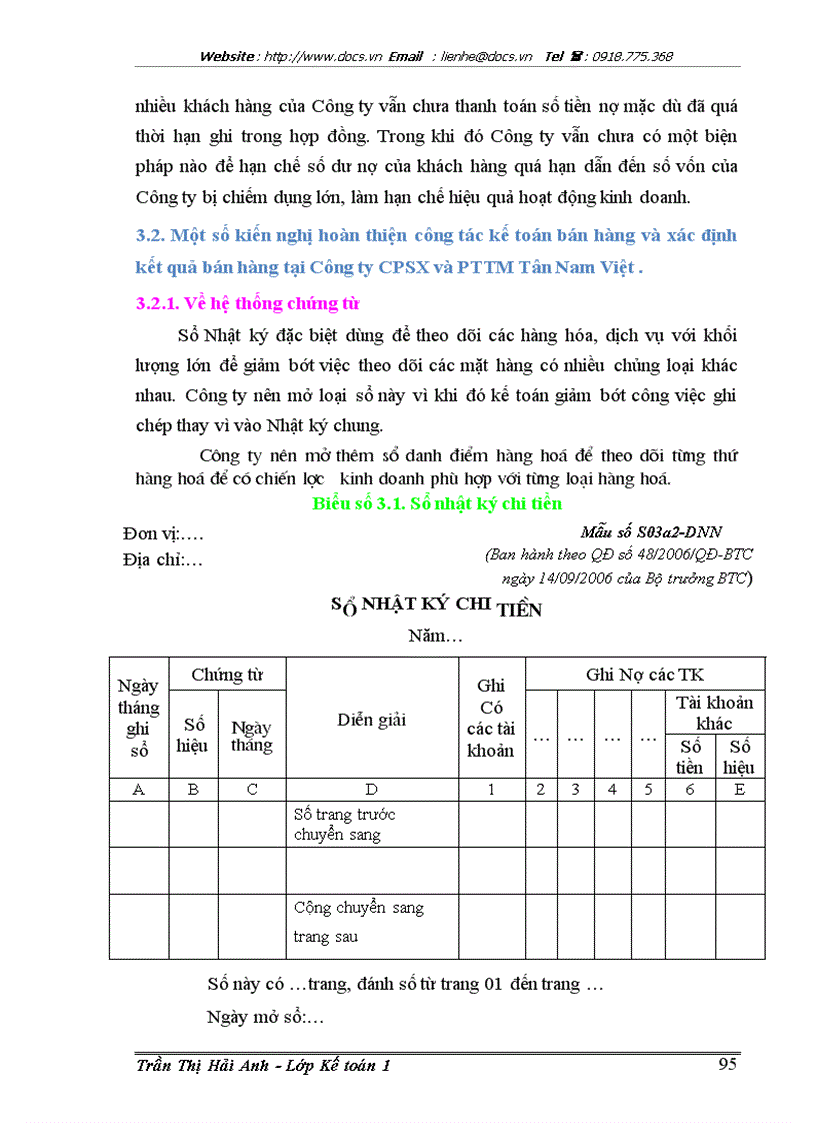 image for page Hoàn thiện kế toán bán hàng và xác định kết quả bán hàng tại Công ty cổ phần sản xuất và phát triển thương mại Tân Nam Việt