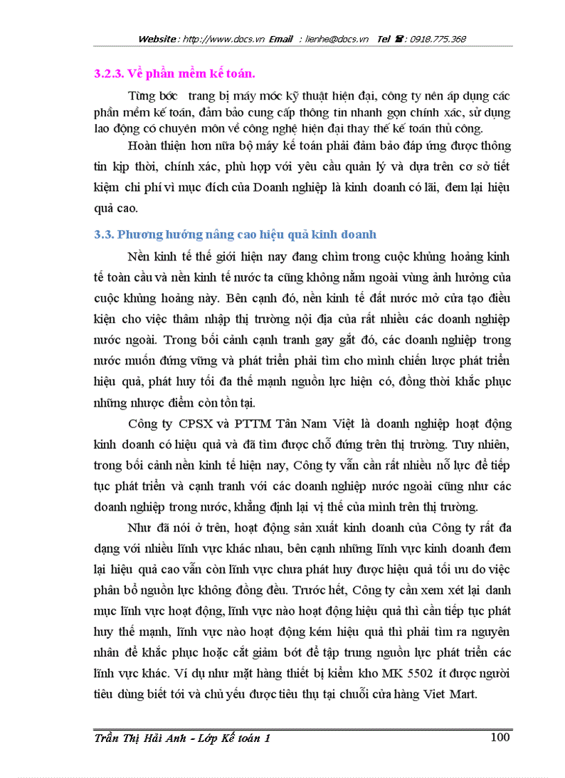 image for page Hoàn thiện kế toán bán hàng và xác định kết quả bán hàng tại Công ty cổ phần sản xuất và phát triển thương mại Tân Nam Việt