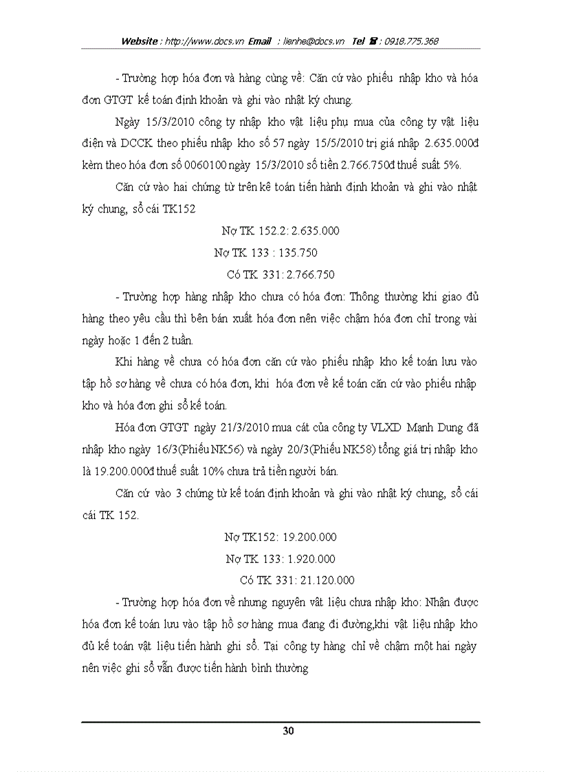 image for page Kế toán nguyên vật liệu tại công ty Cổ phần Tư vấn và Xây dựng Ngọc Hà