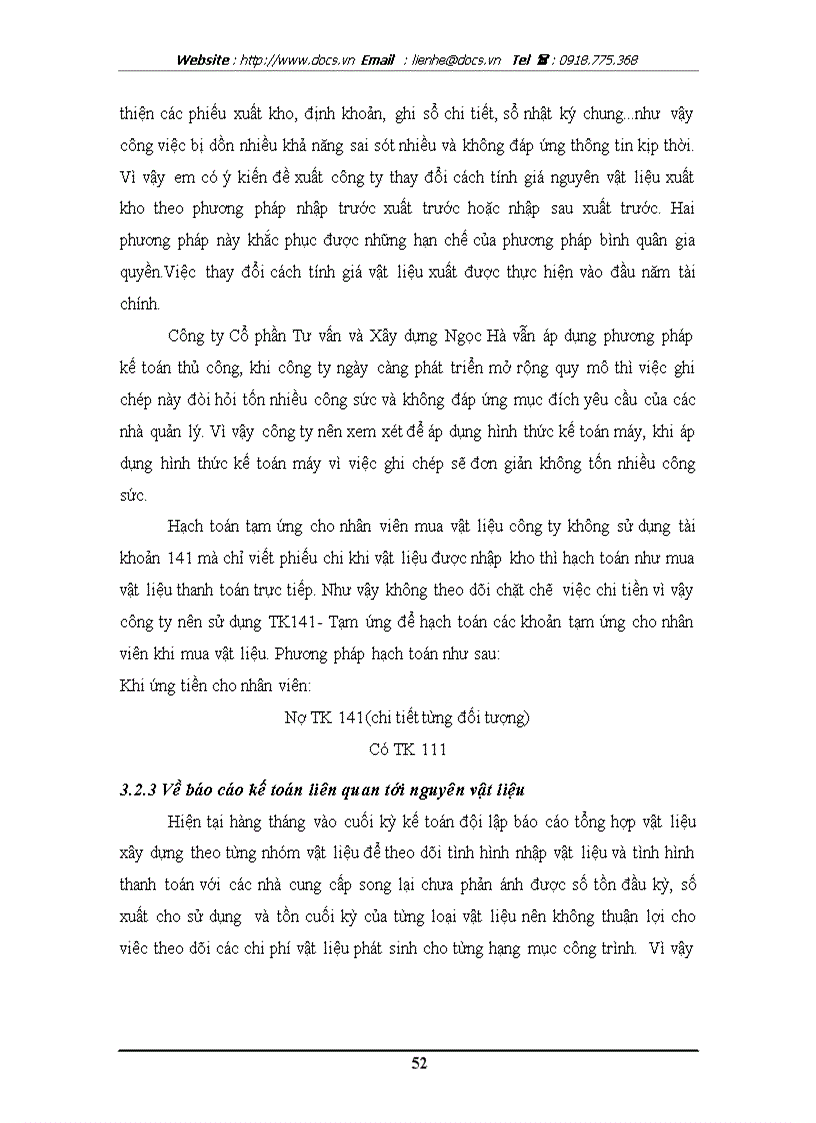 image for page Kế toán nguyên vật liệu tại công ty Cổ phần Tư vấn và Xây dựng Ngọc Hà