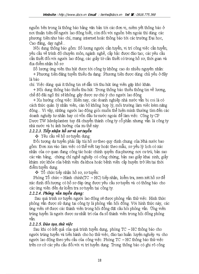 image for page Hoàn thiện công tác tuyển dụng nhân lực tại Công ty Cổ phần Dược Mediplantex