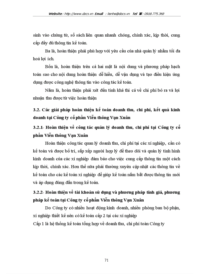 image for page Hoàn thiện kế toán doanh thu chi phí và xác định kết quả kinh doanh tại Công ty cổ phần Viễn thông Vạn Xuân