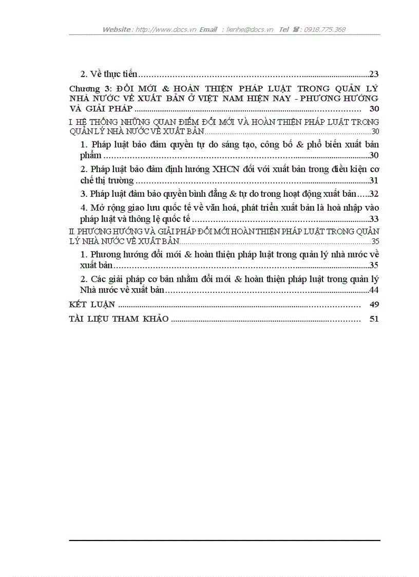 Thực trạng pháp luật trong quản lý Nhà nước về XB ở VN những đổi mới trong cơ chế thị trường định hướng XHCN