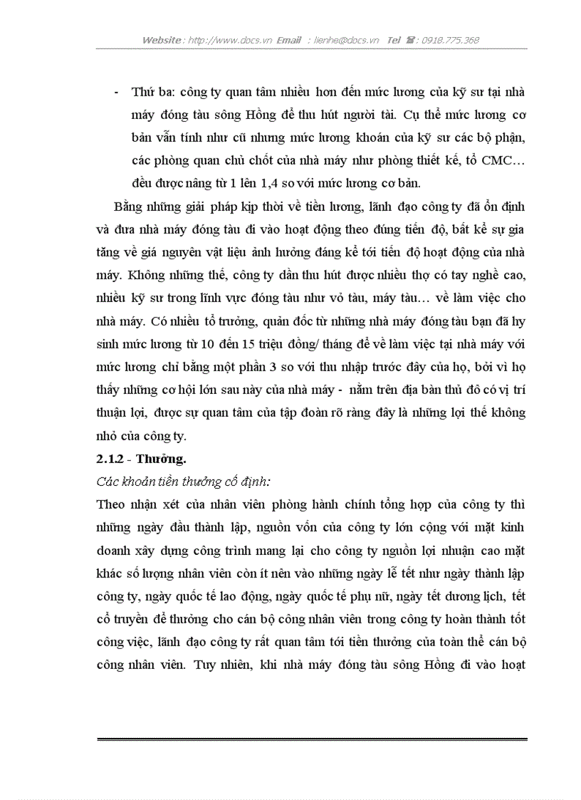 image for page Thực trạng công tác tạo động lực đang áp dụng tại C ty công nghiệp tàu thuỷ xây dựng sông Hồng