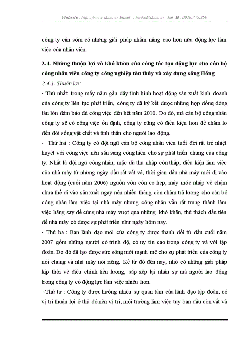 image for page Thực trạng công tác tạo động lực đang áp dụng tại C ty công nghiệp tàu thuỷ xây dựng sông Hồng