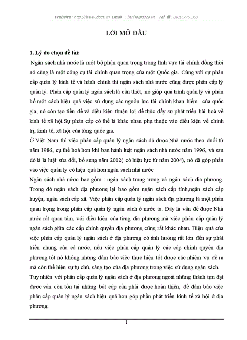image for page Phân cấp quản lý ngân sách nhà nước giữa Tỉnh và huyện xã ở tỉnh Bắc Ninh giai đoạn 2004 2007 Thực trạng phương hướng giải pháp hoàn thiện