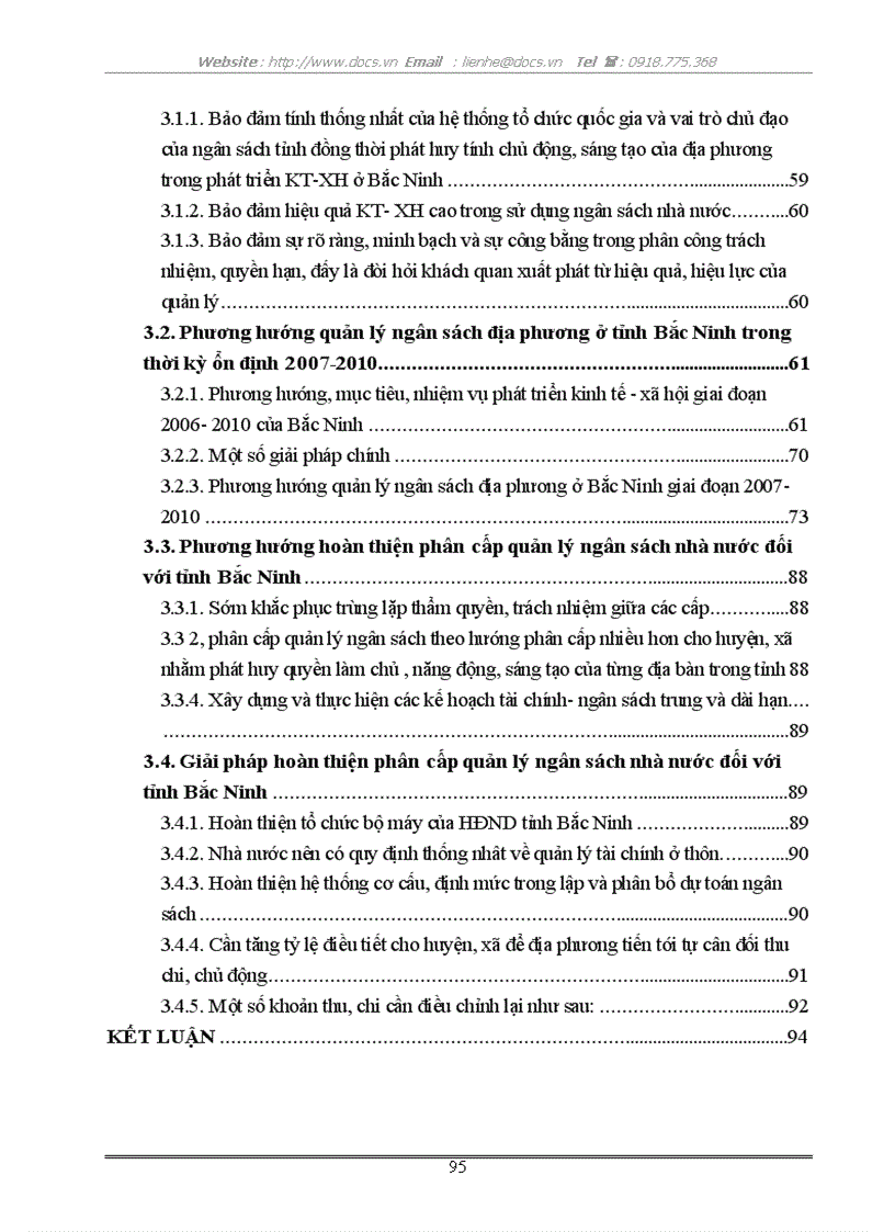 image for page Phân cấp quản lý ngân sách nhà nước giữa Tỉnh và huyện xã ở tỉnh Bắc Ninh giai đoạn 2004 2007 Thực trạng phương hướng giải pháp hoàn thiện