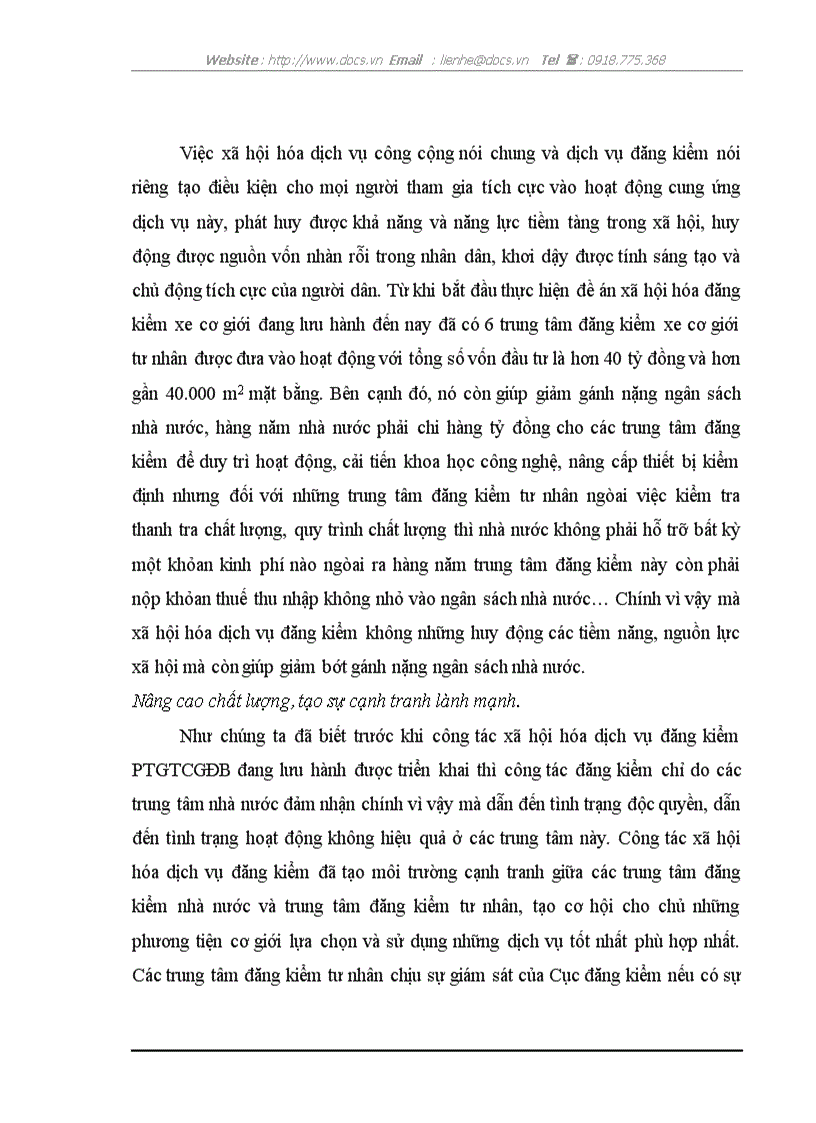 image for page Xã hội hoá dịch vụ đăng kiểm phương tiện giao thông cơ giới đường bộ đang lưu hành