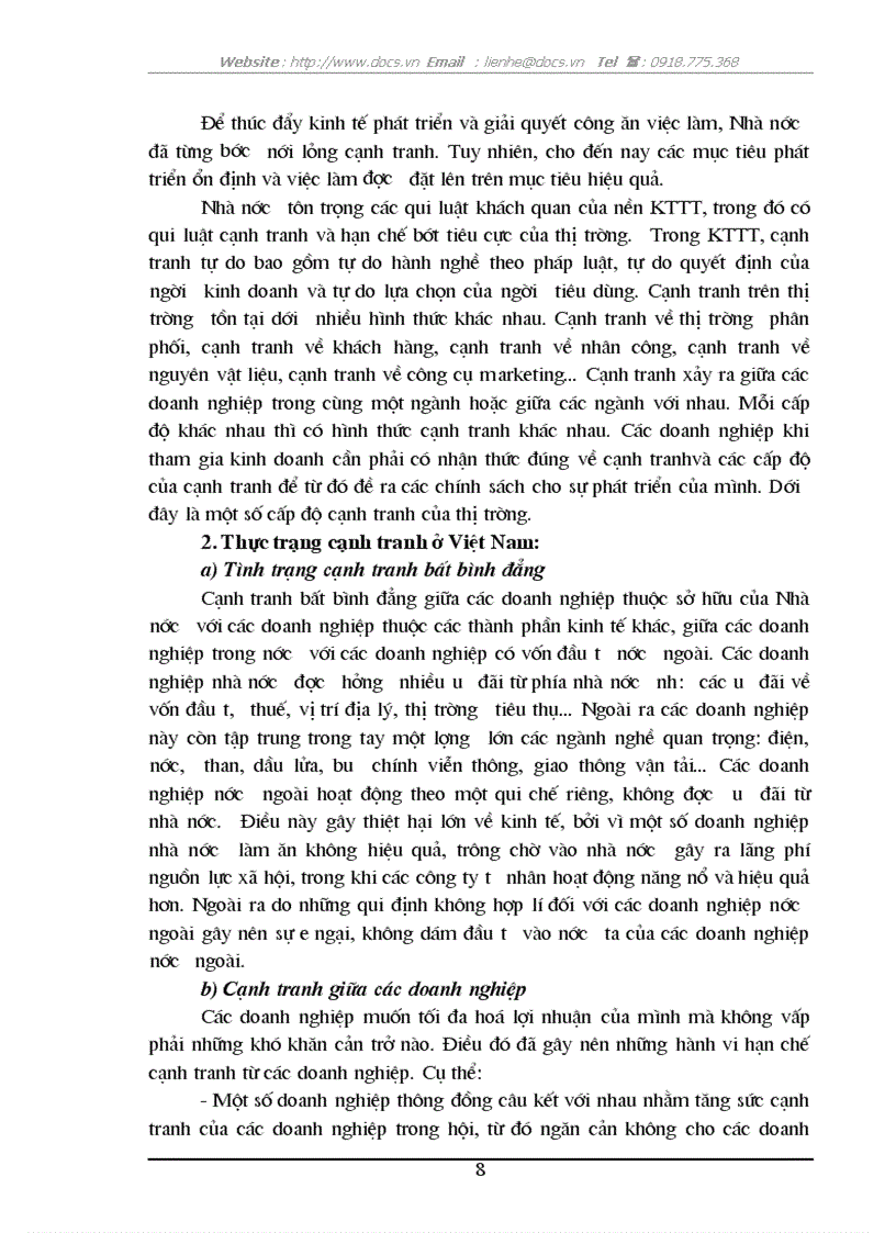 image for page Lý luận cạnh tranh trong nền KTTT ở VN