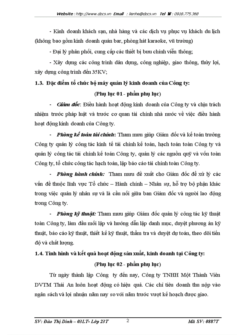 image for page Tình hình tổ chức bộ máy kế toán và tổ chức công tác kế toán tại Công ty TNHH Một Thành Viên DVTM Thái An