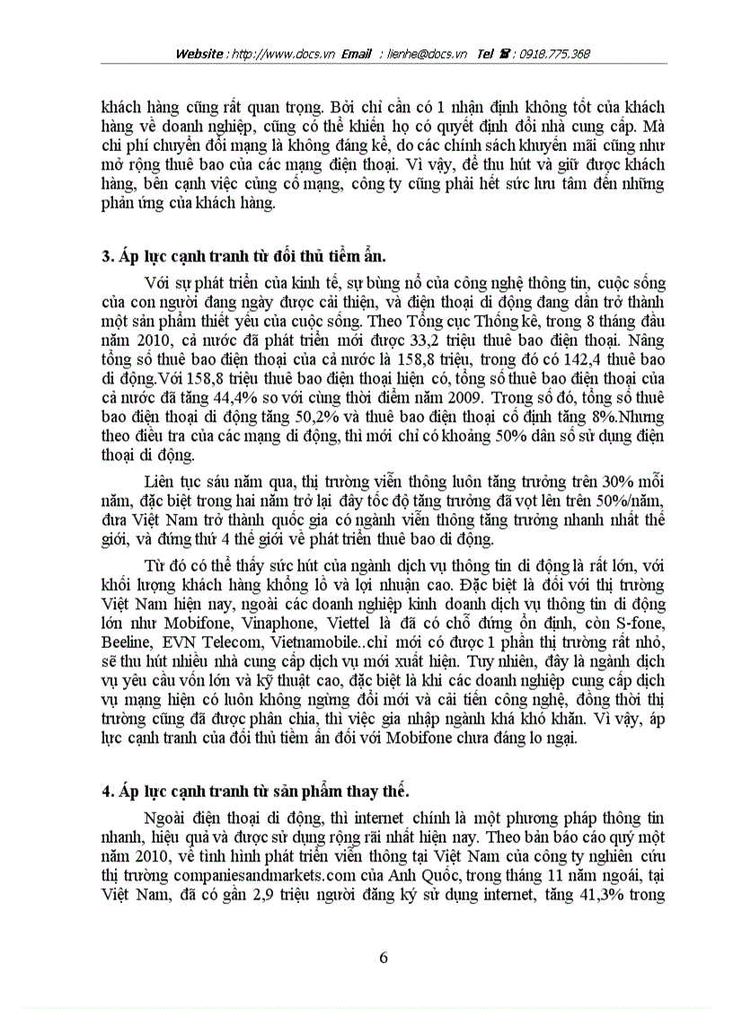 image for page Vận dụng mô hình 5 lực lượng cạnh tranh của m porter để phân tích tình hình cạnh tranh về dịch vụ thông tin di động của mobifone trên thị trường việt