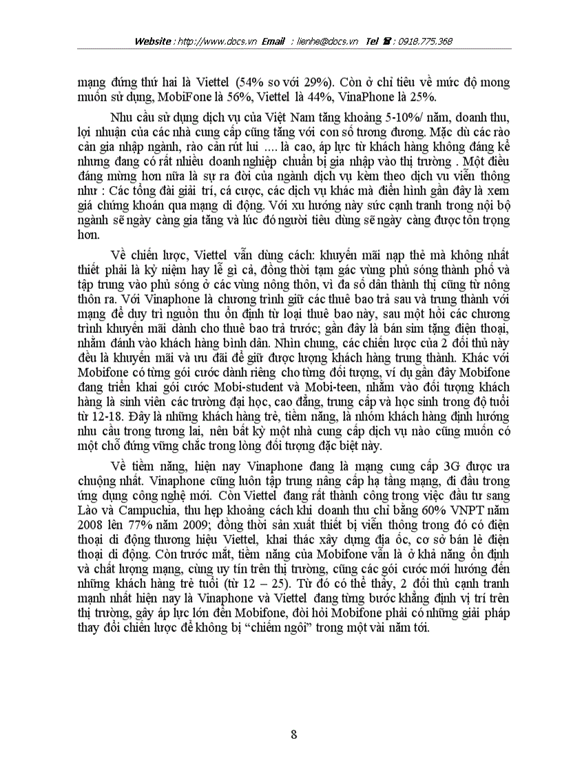 image for page Vận dụng mô hình 5 lực lượng cạnh tranh của m porter để phân tích tình hình cạnh tranh về dịch vụ thông tin di động của mobifone trên thị trường việt