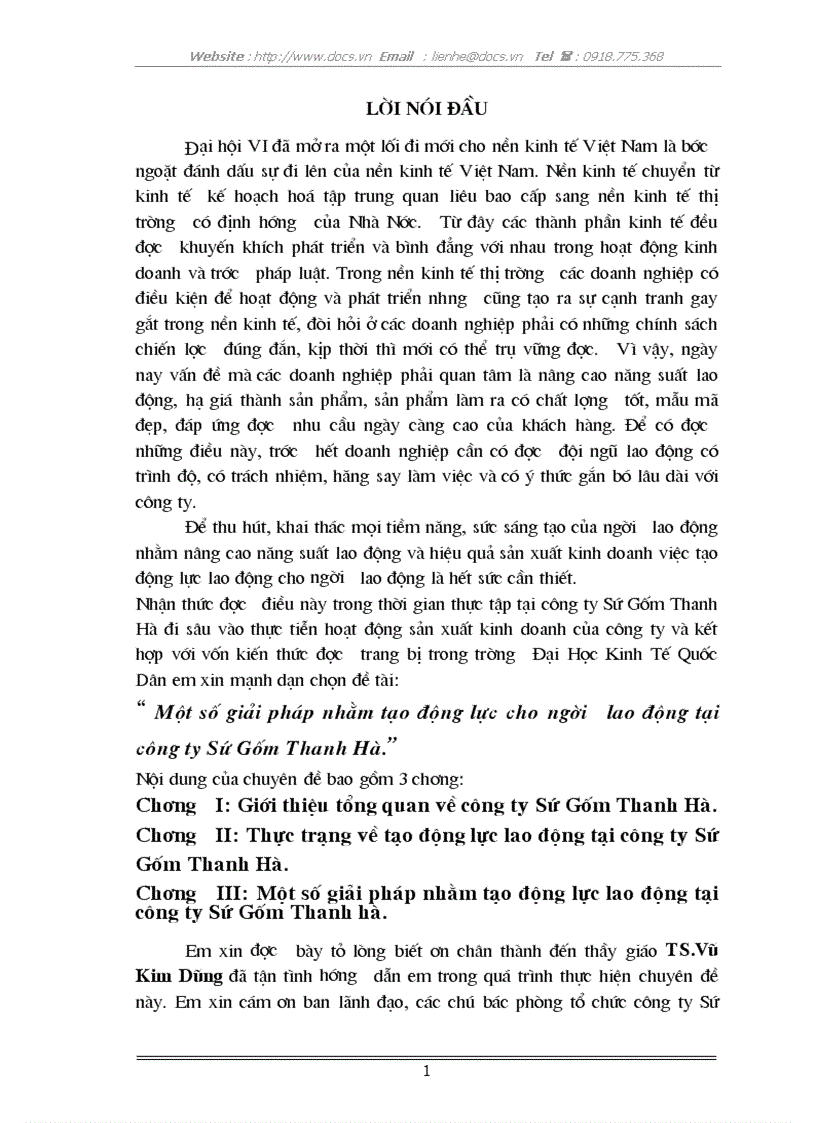 image for page Một số giải pháp nhằm tạo động lực cho người lao động tại công ty Sứ Gốm Thanh Hà