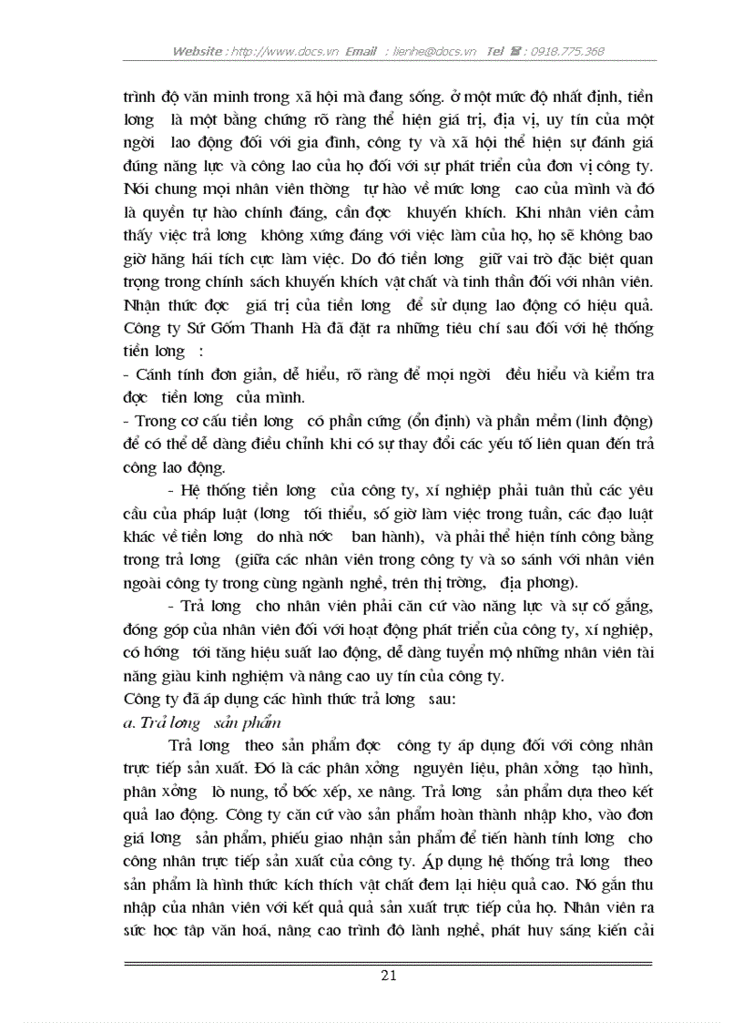 image for page Một số giải pháp nhằm tạo động lực cho người lao động tại công ty Sứ Gốm Thanh Hà