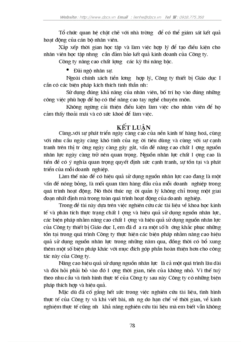 image for page Một số giải pháp nhằm nâng cao hiệu quả sử dụng nguồn nhân lực tại Công ty thiết bị Giáo dục I trong xu thế hội nhập